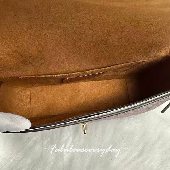 COACH Hadley Shoulder Bag Crossbody In Leather Gold/Dark Wine CY683 NWT - Picture 8 of 9